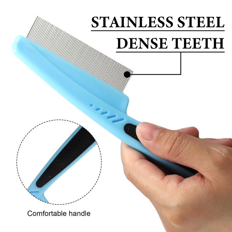 PKRFCJ 3 Pcs of Scalp Comb,Psoriasis,Stainless Steel Fine-Toothed Dandruff Combs,with 1 Bulk Anti-Dandruff,for Scalp Massage Care - Image 3
